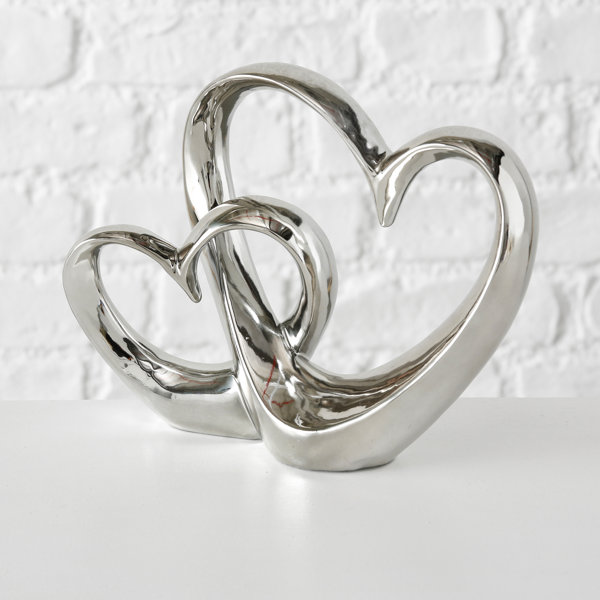 Figuren, Skulpturen & Statuen Silver Love Heart Sculpture Statue